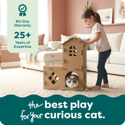 Cat Scratchers with Catnip - Tiger Tough Multi-Level Cat House Scratcher Playgrounds, Classic Reversible Scratching Board, Interactive Busy Box Toy Scratcher, and More