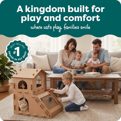 Cat Scratchers with Catnip - Tiger Tough Multi-Level Cat House Scratcher Playgrounds, Classic Reversible Scratching Board, Interactive Busy Box Toy Scratcher, and More